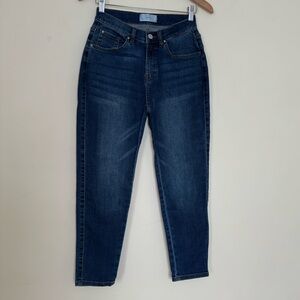 Sene Mom Straight Skinny Cropped Blue Jeans Sz 6 Stretch Mid-Rise